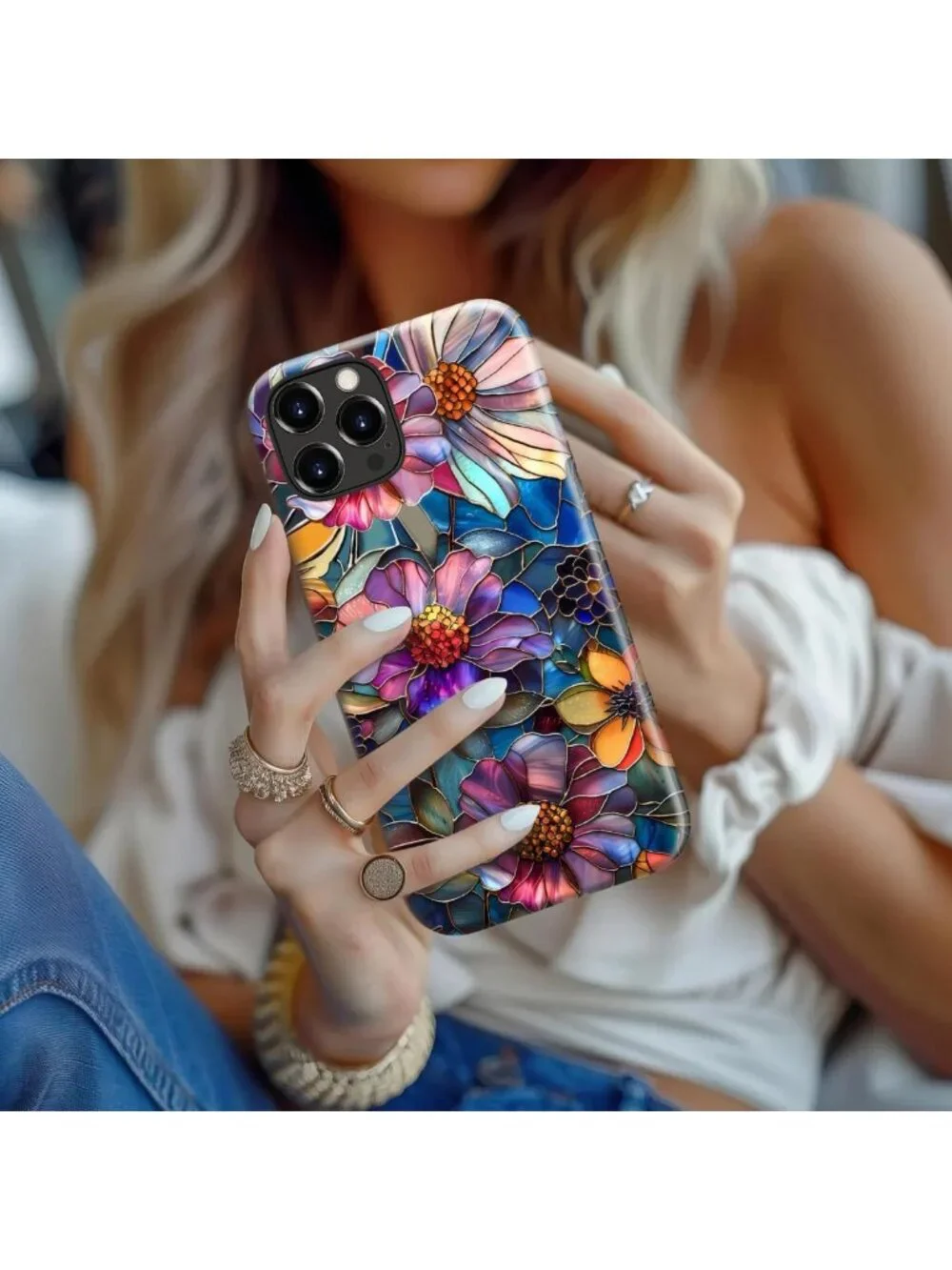 Cute Wildflower iPhone 12 Pro Max Case - Dual-Layer, Wireless Charging, Chic